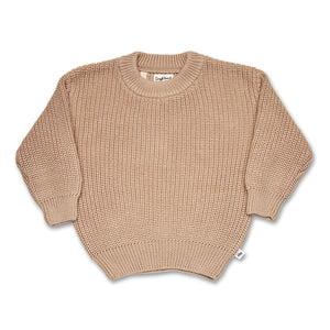 Oversized Cotton Knit Jumper - Hazelnut