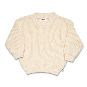 Oversized Cotton Knit Jumper - Cream