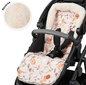 OiOi Reversible Pram Liner - Wildflower/Cozy Fleece