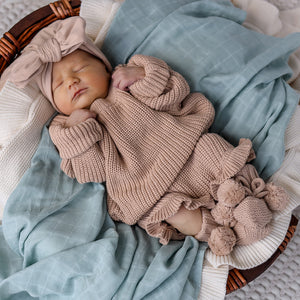 Oversized Cotton Knit Jumper - Hazelnut