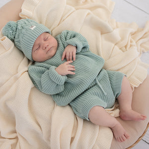 Oversized Cotton Knit Jumper - Sage