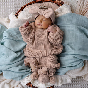 Oversized Cotton Knit Jumper - Hazelnut