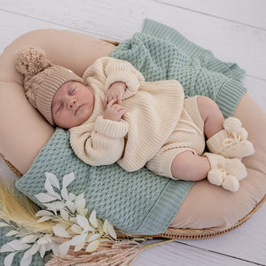 Oversized Cotton Knit Jumper - Cream