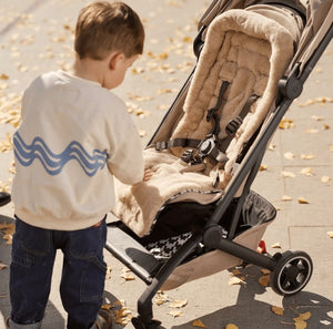 OiOi Reversible Pram Liner - Houndstooth/Cozy Fleece