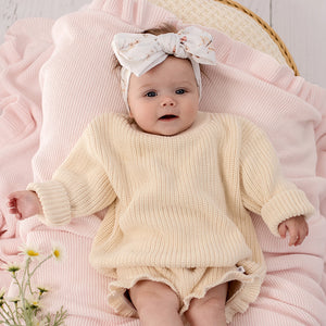 Oversized Cotton Knit Jumper - Cream