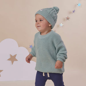 Oversized Cotton Knit Jumper - Sage