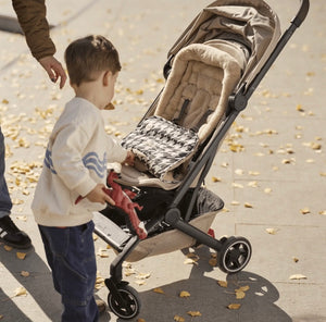OiOi Reversible Pram Liner - Houndstooth/Cozy Fleece