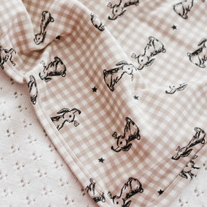 EASTER 2026 - Jersey Swaddle - Gingham Bunny **PREORDER**