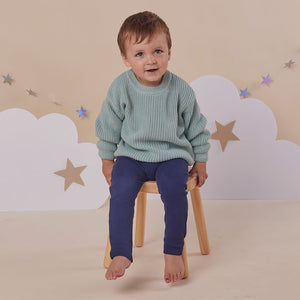 Oversized Cotton Knit Jumper - Sage