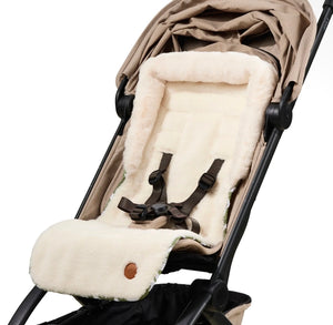 OiOi Reversible Pram Liner - Green Squiggles/Cozy Fleece