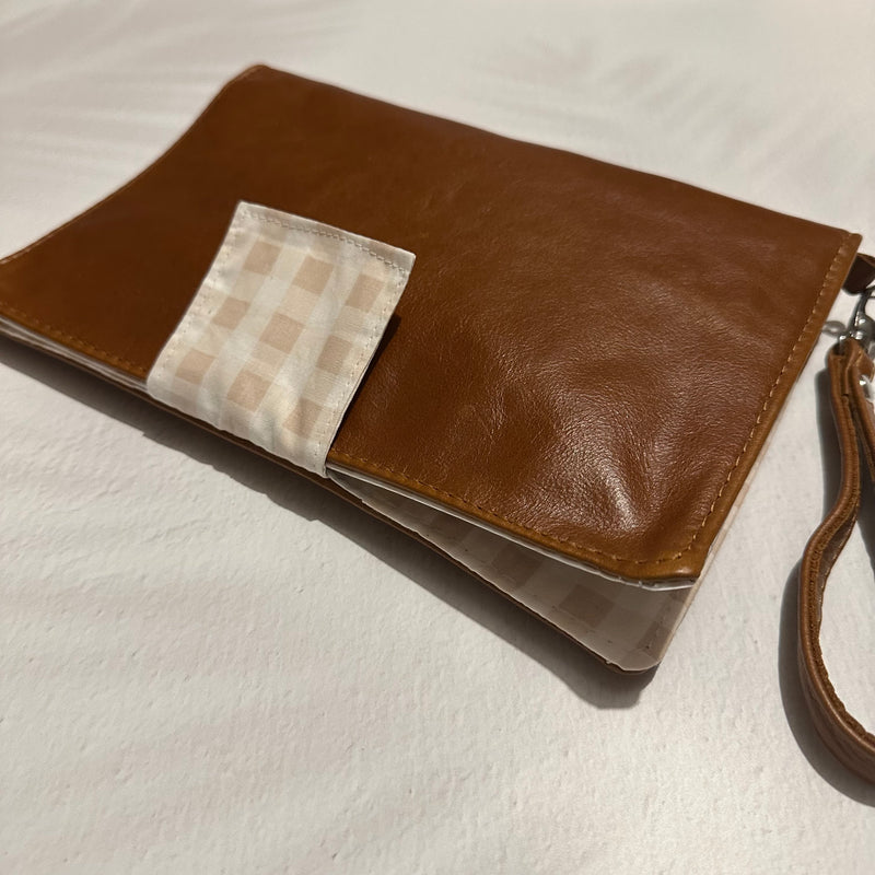 Deluxe Leather Nappy Wallet - Gingham
