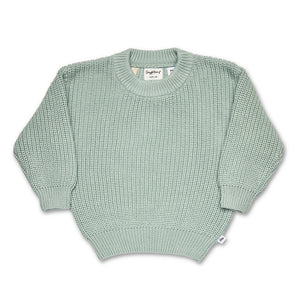 Oversized Cotton Knit Jumper - Sage