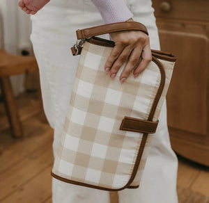 OiOi Change Mat Clutch - Beige Gingham