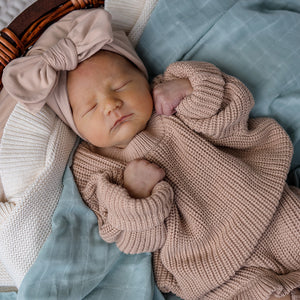 Oversized Cotton Knit Jumper - Hazelnut