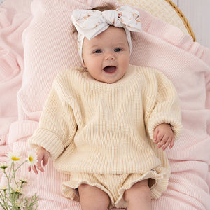 Oversized Cotton Knit Jumper - Cream