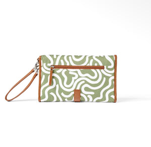 OiOi Change Mat Clutch - Green Squiggle