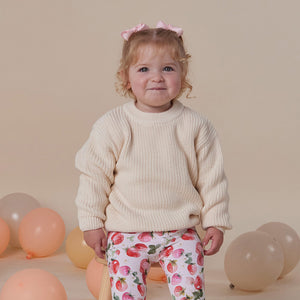 Oversized Cotton Knit Jumper - Cream