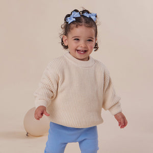Oversized Cotton Knit Jumper - Cream