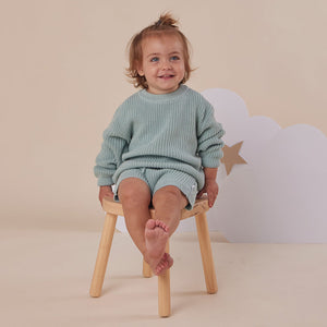 Oversized Cotton Knit Jumper - Sage