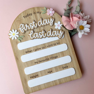 My First/Last Day Children's School Sign - Daisy