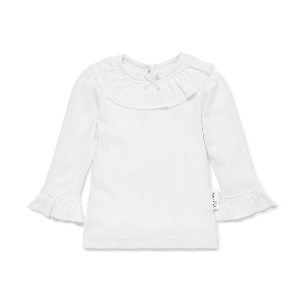 AW24 - Long Sleeve Top - White Pointelle