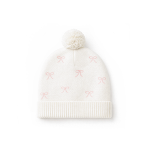 AW26 - Knit Beanie - Coconut Bow