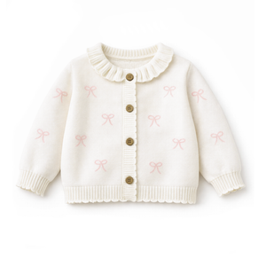 AW26 - Knit Cardigan - Coconut Bow