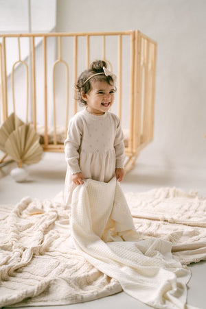 AW26 - Knit Dress - Oatmeal Pointelle