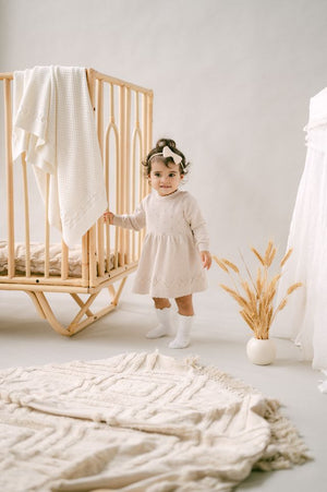 AW26 - Knit Dress - Oatmeal Pointelle