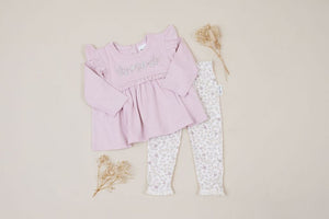 AW26 - Ruffle Top - Pink Embroidered