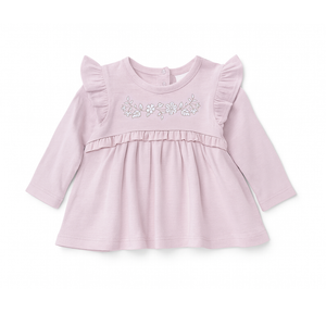 AW26 - Ruffle Top - Pink Embroidered