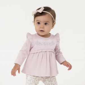 AW26 - Ruffle Top - Pink Embroidered