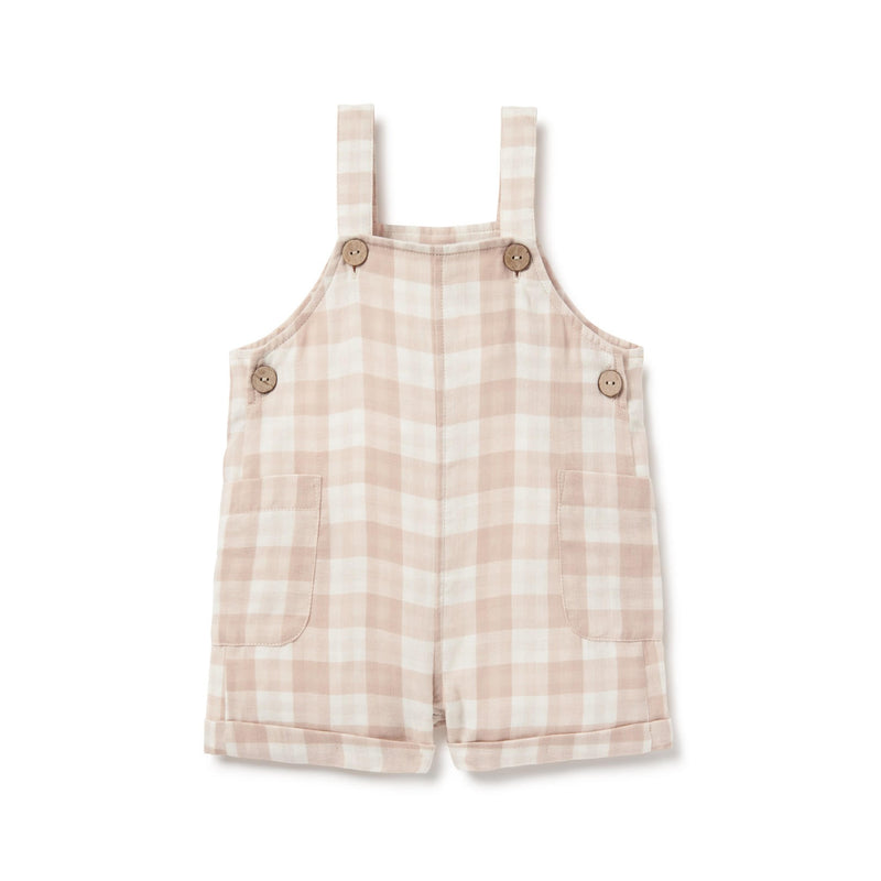 SS23 Overalls - Taupe Gingham