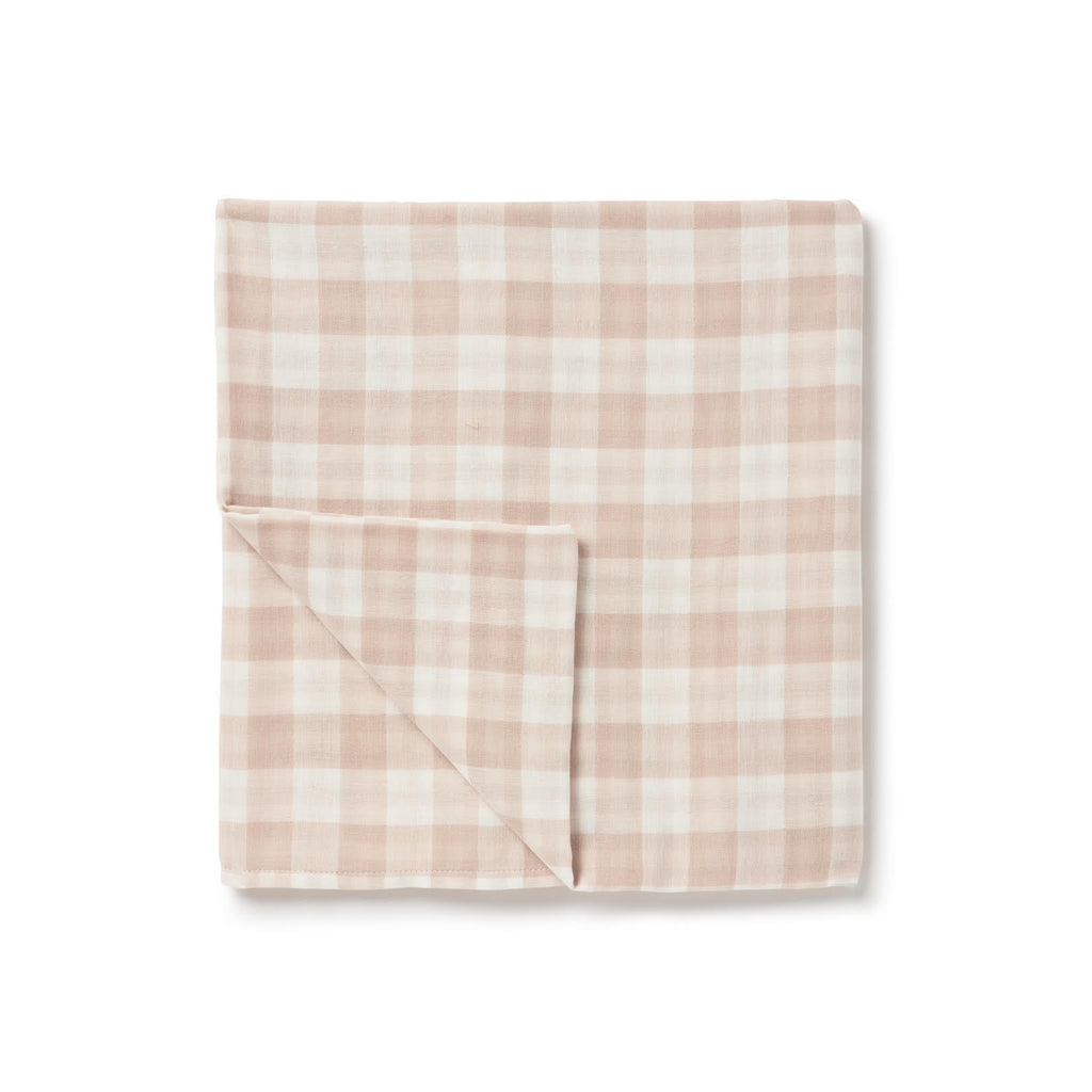 SS23 Muslin Wrap - Taupe Gingham