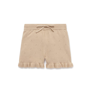 SS24 - Pointelle Knit Shorts - Tawny