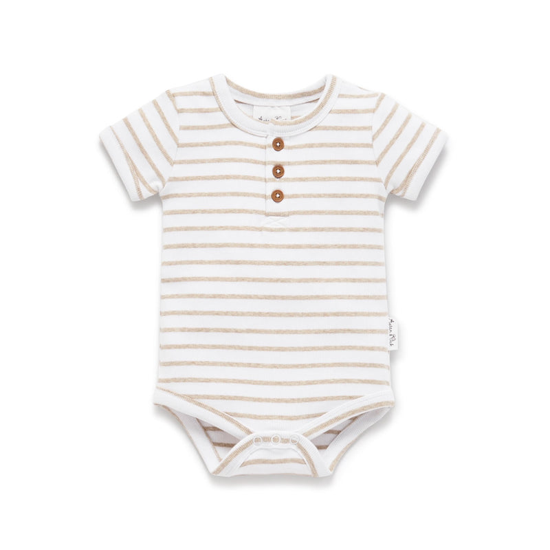 SS24 - Rib Henley Onesie - Stripe