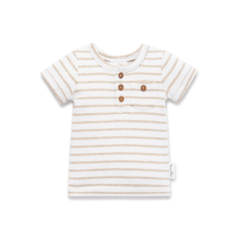 SS24 - Rib Henley Tee - Stripe