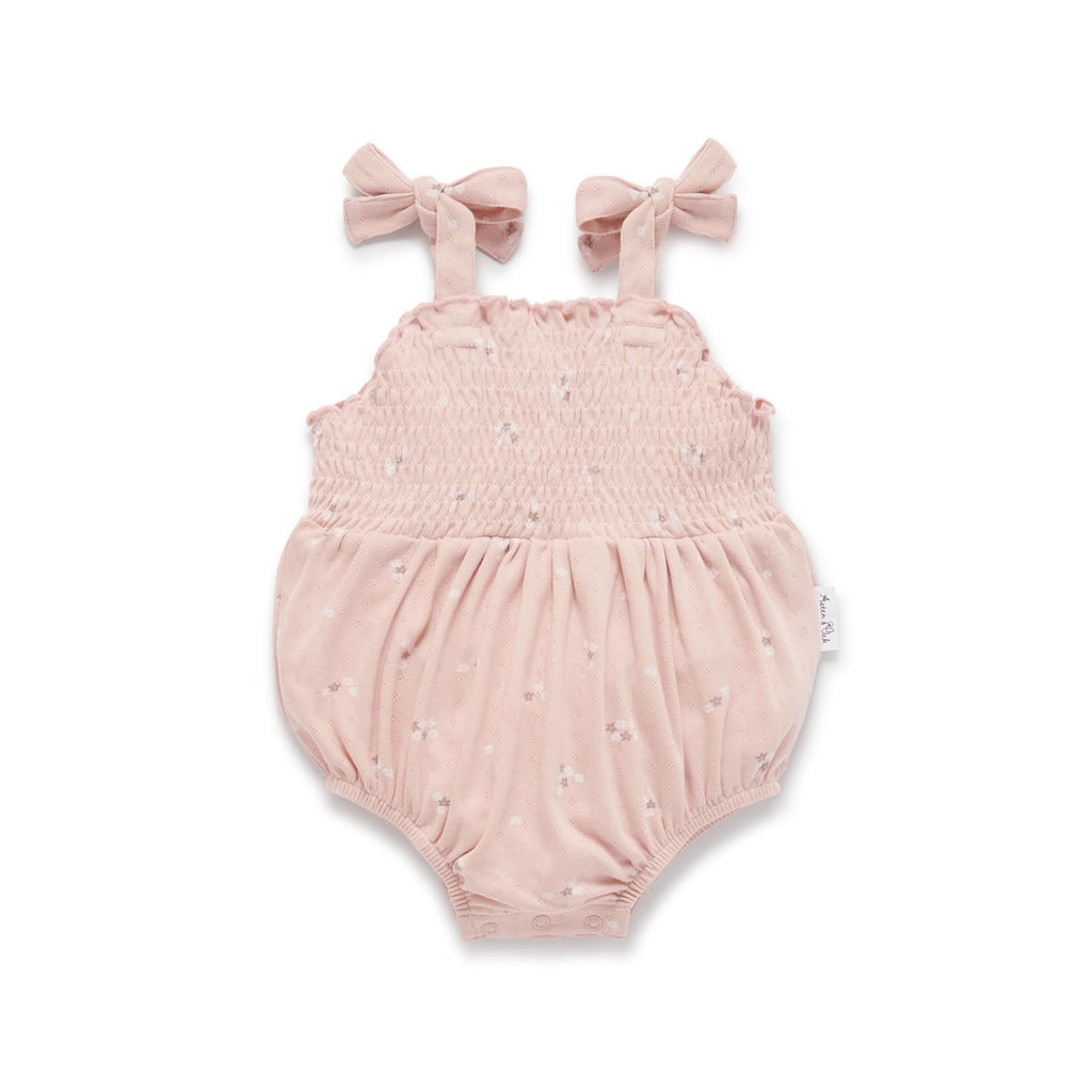 SS24 - Pointelle Tie Romper - Rose Petal