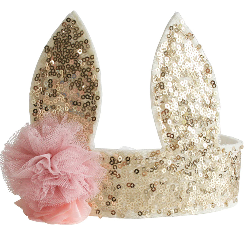 Sequin Bunny Sparkle Crown - Gold
