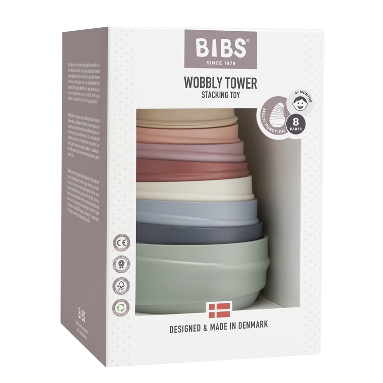BIBS Wobbly Tower - Pastel Rainbow