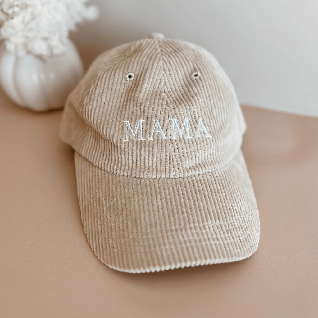 'Mama' Corduroy Curve Brim Hat