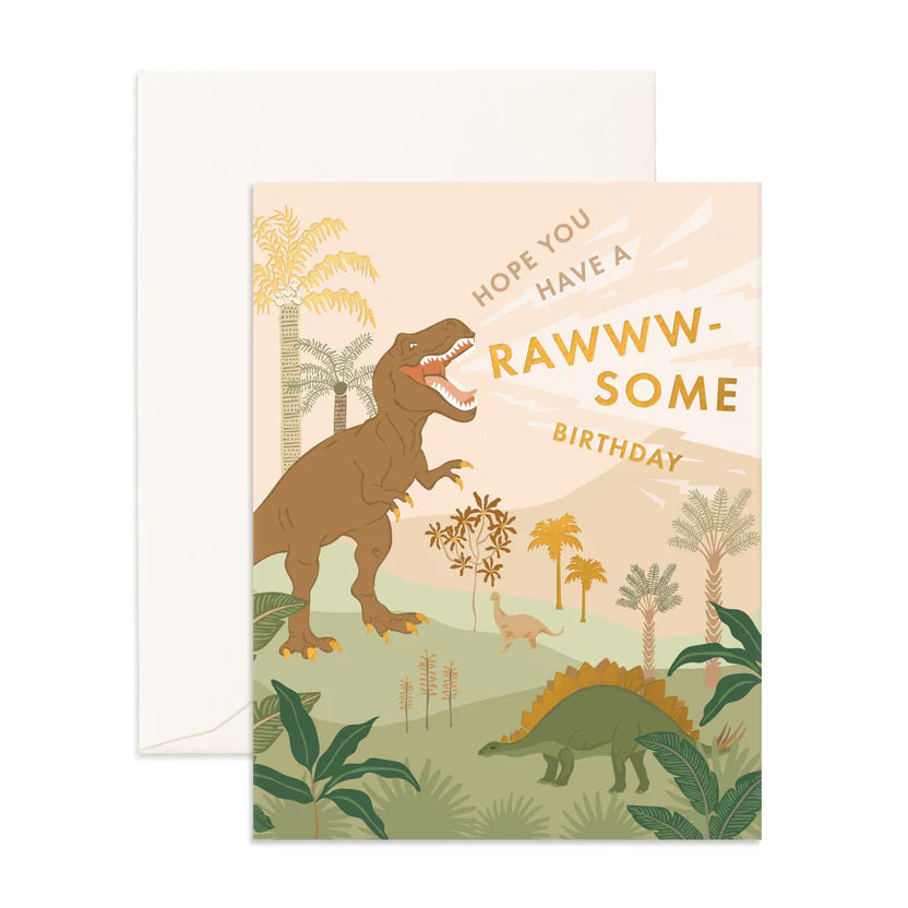 Greeting Card - Rawww-some Birthday - Dino