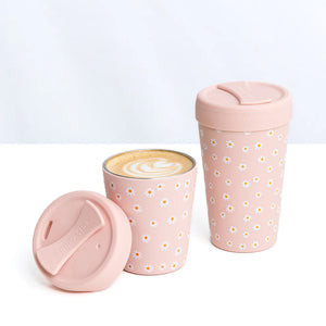 Chino Club - 12oz Stainless Steel Coffee Cup - Pink Daisy