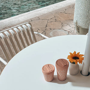 Chino Club - 12oz Stainless Steel Coffee Cup - Pink Daisy