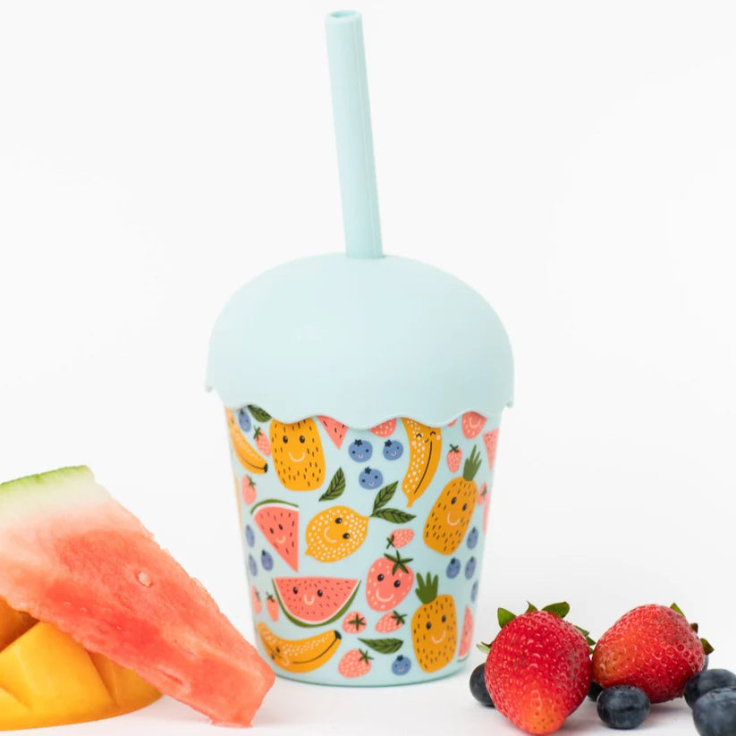 Smoothie Cup & Straw - Happy Fruits