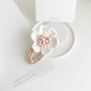Crochet Hair Clip - Blush Petal