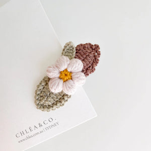 Crochet Hair Clip - Rustic Flower