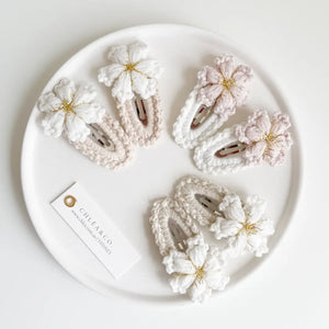 Crochet Hair Clips - Snowflake - Set of 2