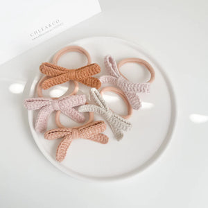 Crochet Dainty Bow Bobbles - Set of 2