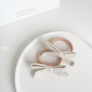 Crochet Dainty Bow Bobbles - Set of 2